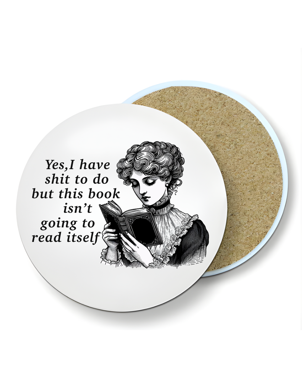 Ceramic Coaster Glossy 4x4, this book isn't gonna read...
