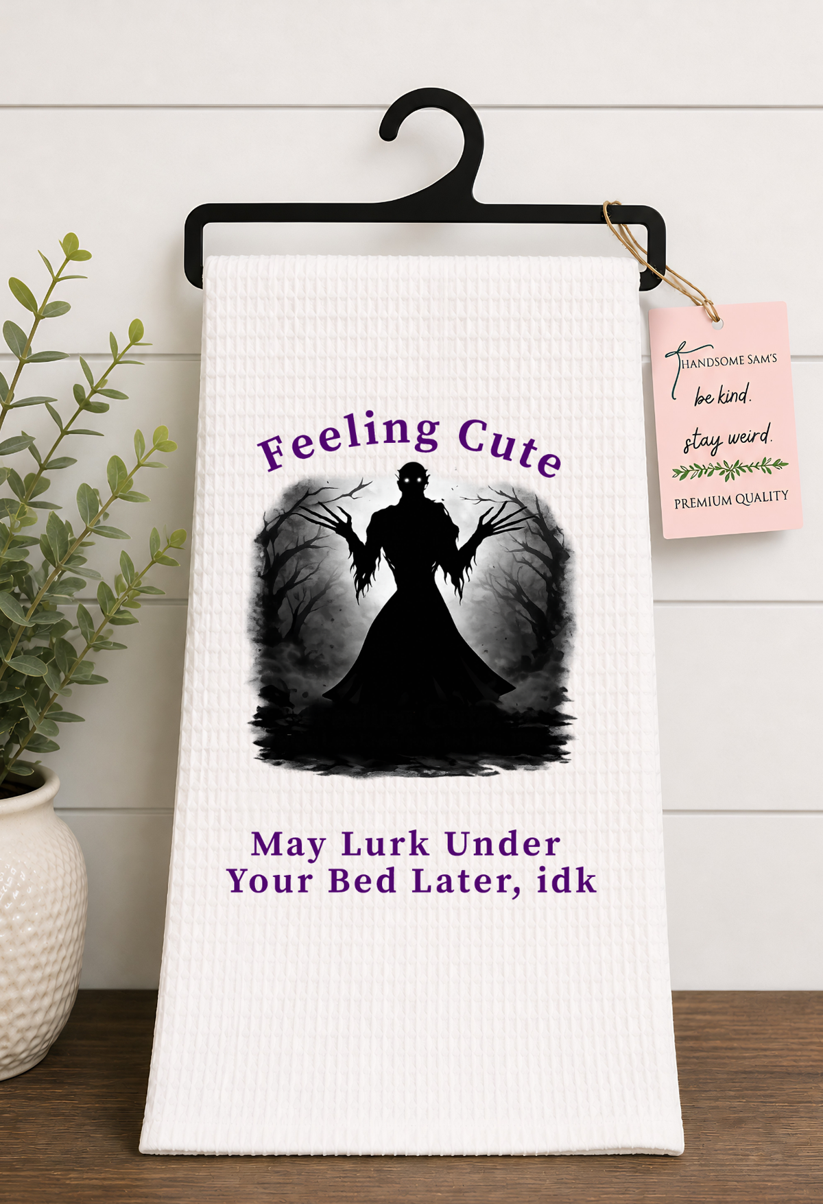 Feeling Cute Lurk Halloween Tea Towel Hand Towel Design