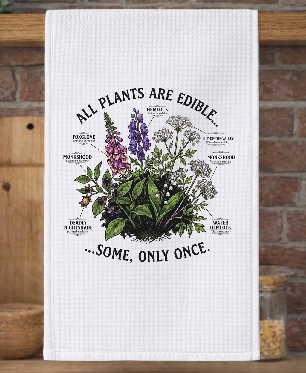 Plants are Edible 16x24 Microfiber Waffle Weave Hand Towel