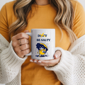 “Be Salty” Rainy Day Cat Mug – Sassy Kitty in Yellow Raincoat
