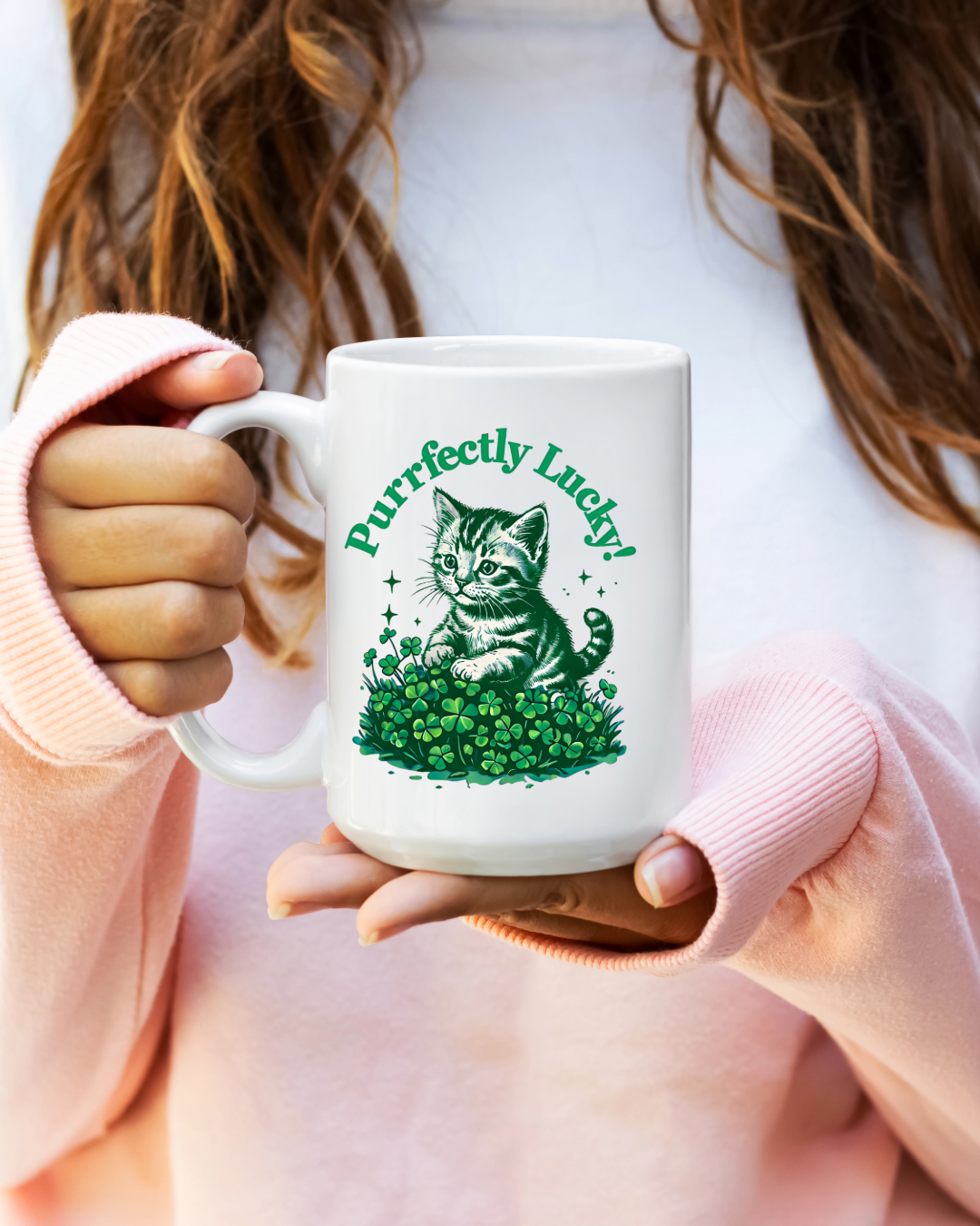 Lucky Kitten Saint Patrick's Day Ceramic Mug - Dishwasher