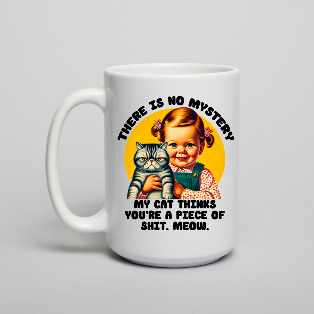 My Cat Thinks You're #$@ Ceramic Coffee Mug Dishwasher Safe