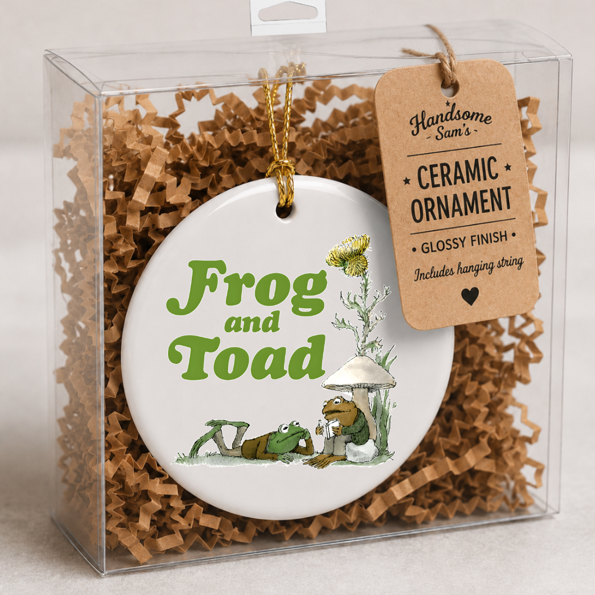Friendship Gift Ceramic Ornament | Frog & Toad Book Lover