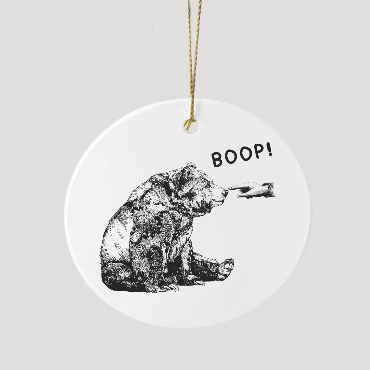 Sarcastic Gift Ceramic Ornament | Bear Boop