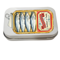 Stash Tin - White Trinket Box Sardine Design by Handsome Sam's