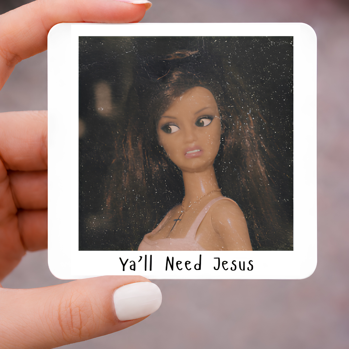 Doll Face Funny Magnet, 3x3 Metal