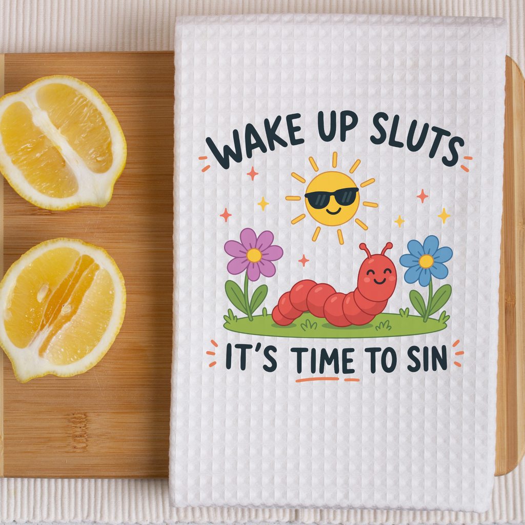 Wake Up It's Time To Tea Towel