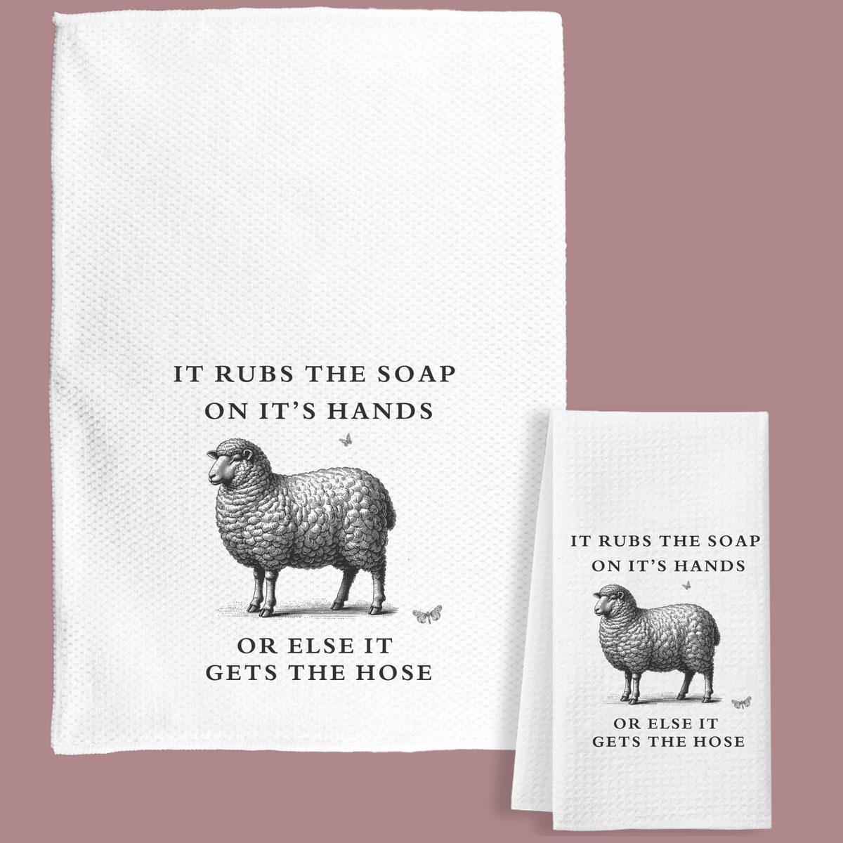 Vintage Lamb Tea Towel Hand Towel With Sarcastic Design