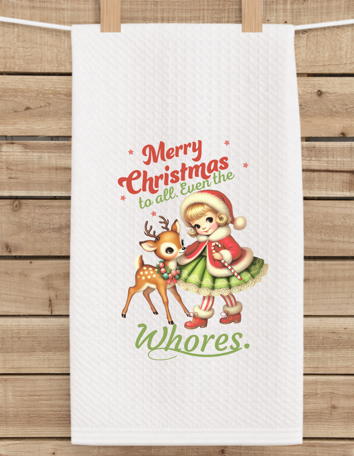 Sarcastic Christmas Girl Tea Towel Hand Towel Design