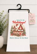 Home the the Holidays Christmas Tea Towel Hand Towel Design