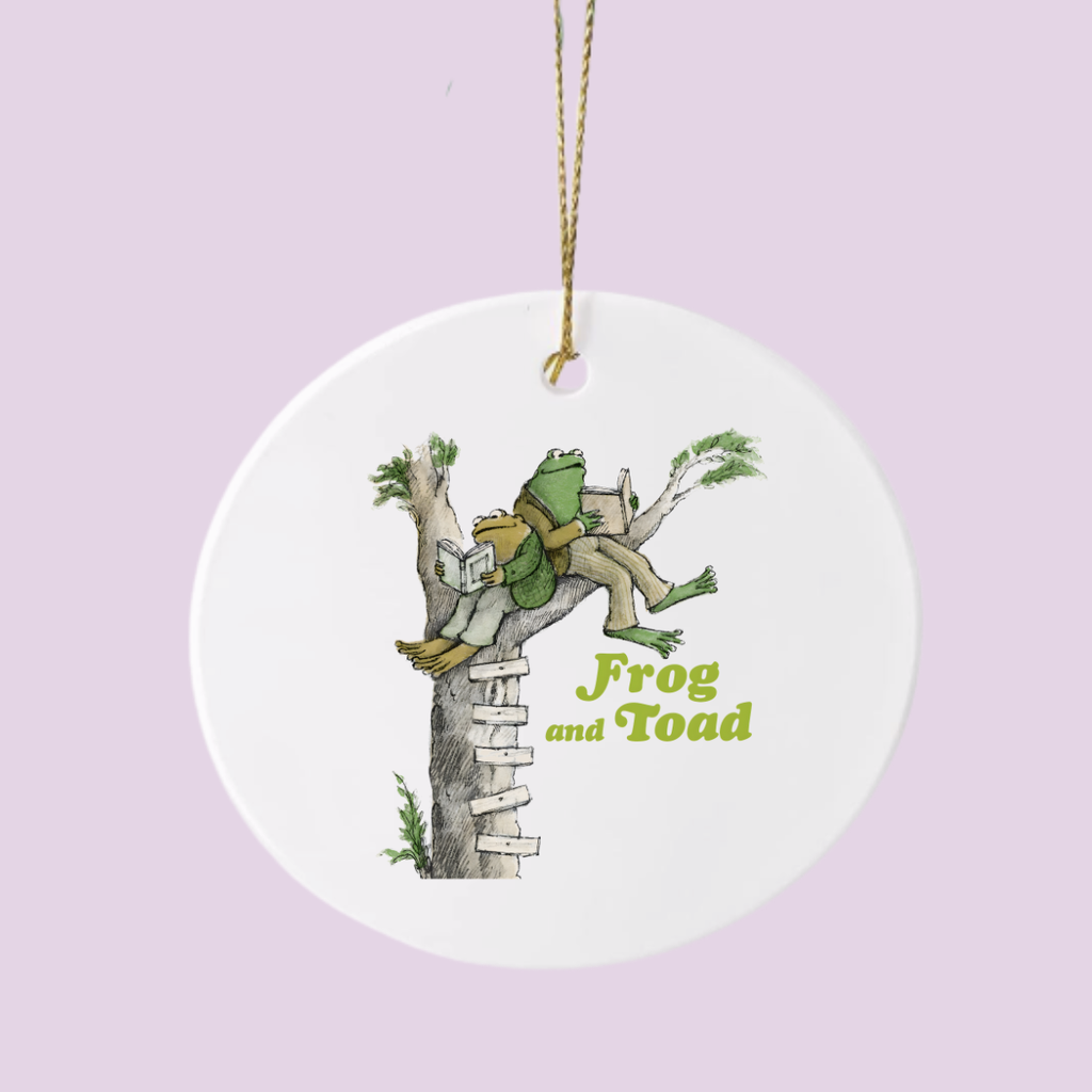 Frog & Toad Reading Friendship Ceramic Ornament