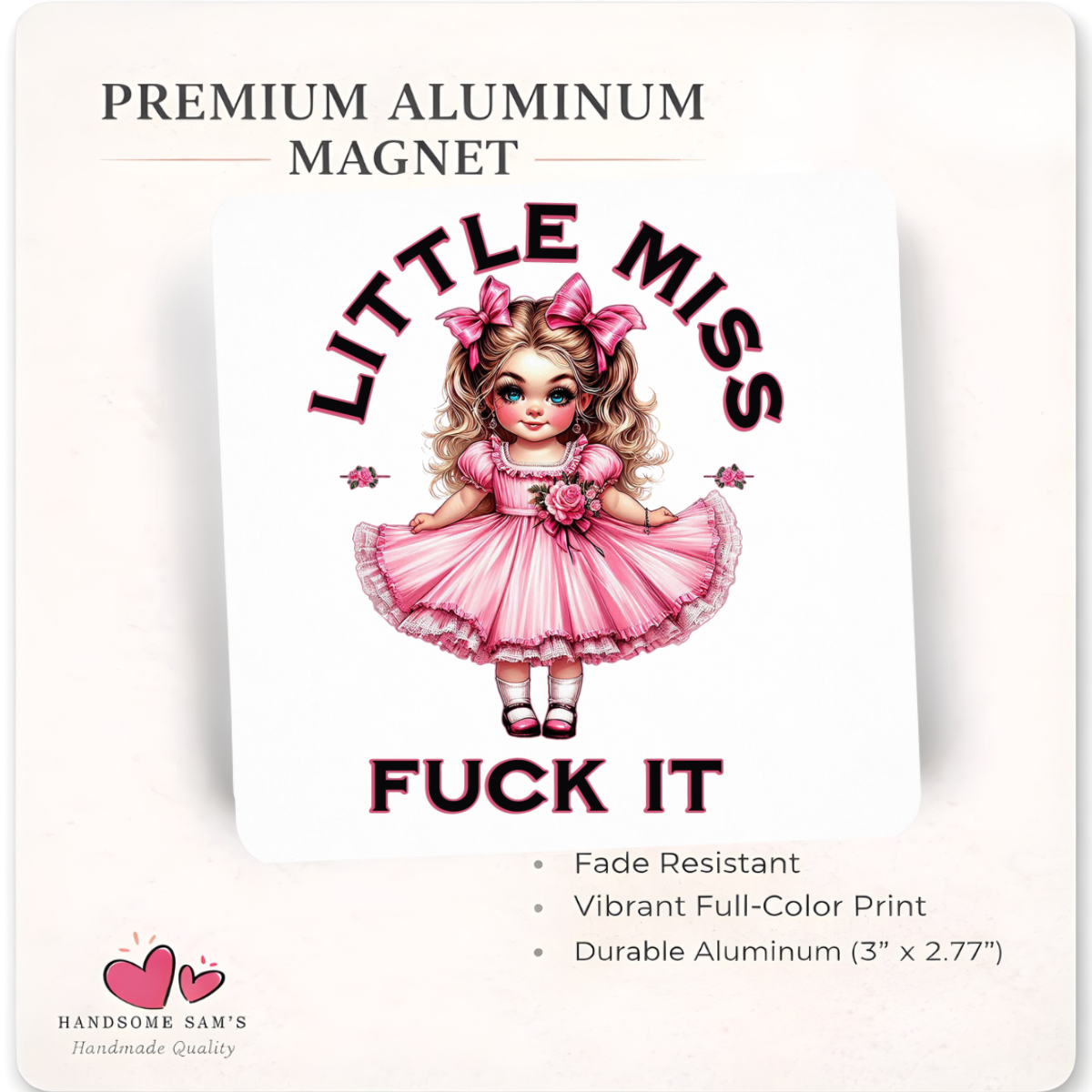 Little Miss, 3 x 3 Magnet