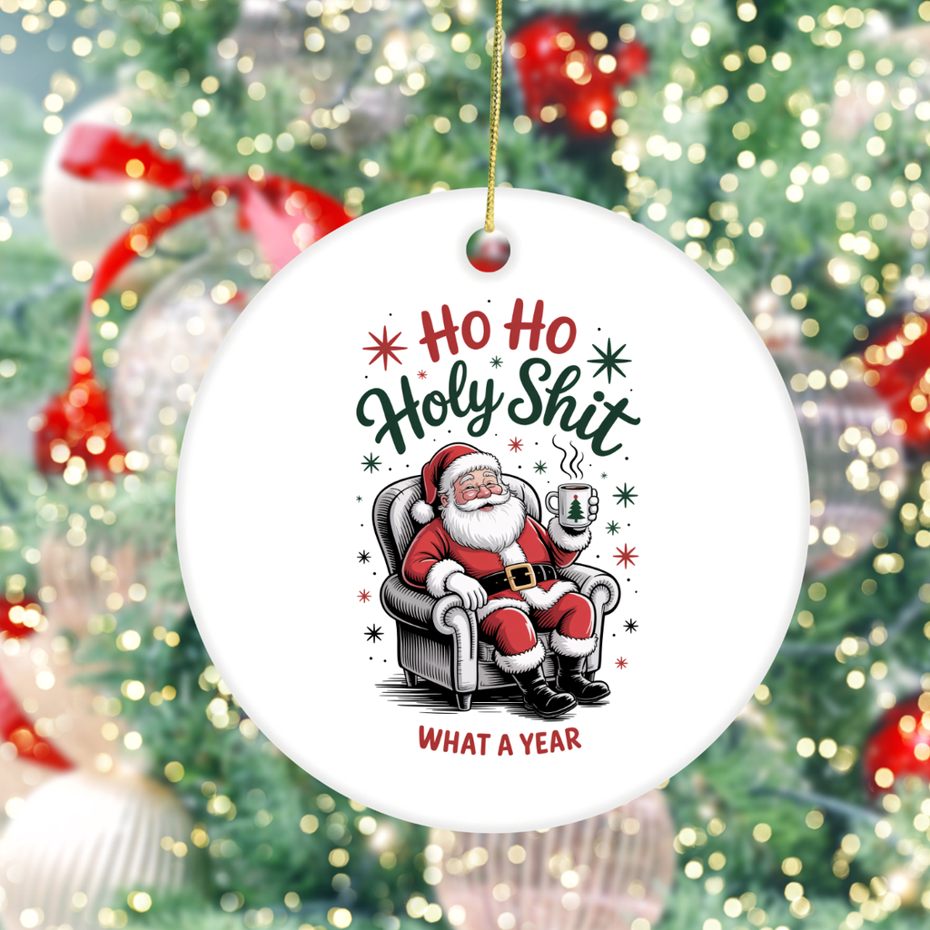 Funny Christmas Ceramic Ornament | Sarcastic Santa Gift
