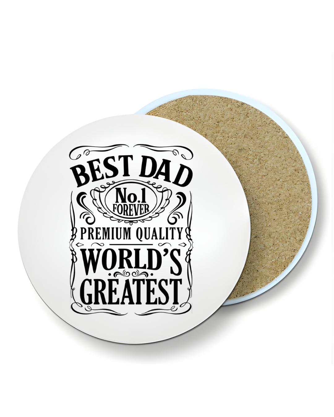 Ceramic Coaster Glossy 4x4, Best Dad Whiskey Bourbon Coaster