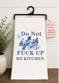 Don't Fuck Up My Kitchen Flower Raven Tea Towel