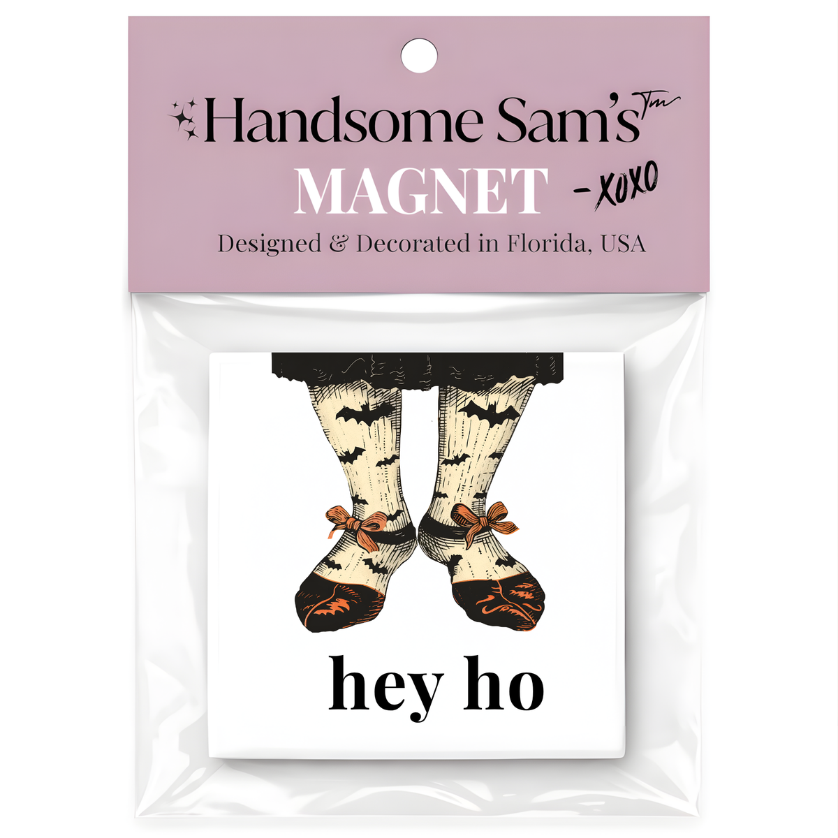Funny Goth Stockings Halloween 3 x 3 Metal Magnet