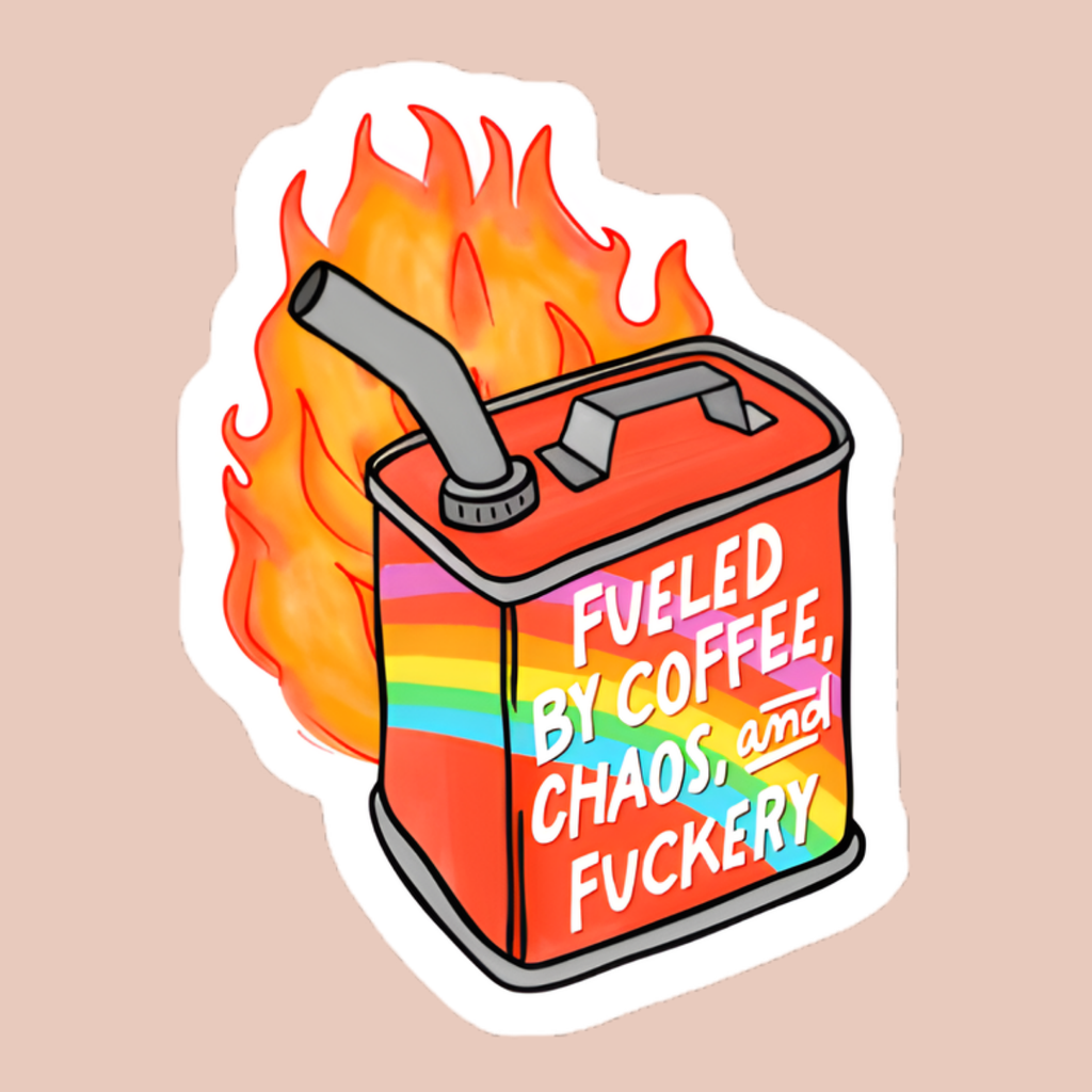 Fueled By Coffee &... Vinyl Waterproof Sticker