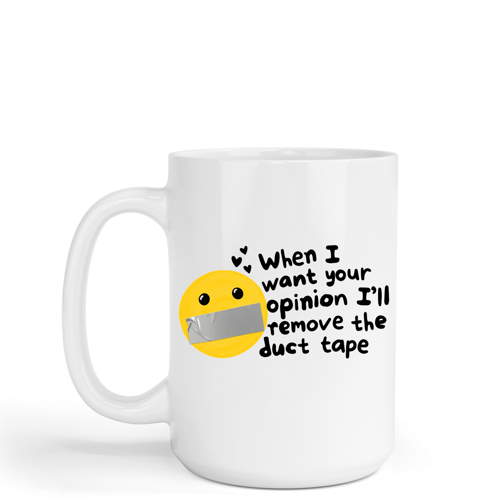 Snarky Duck Tape Smile Face Coffee Mug by Handsome Sam's