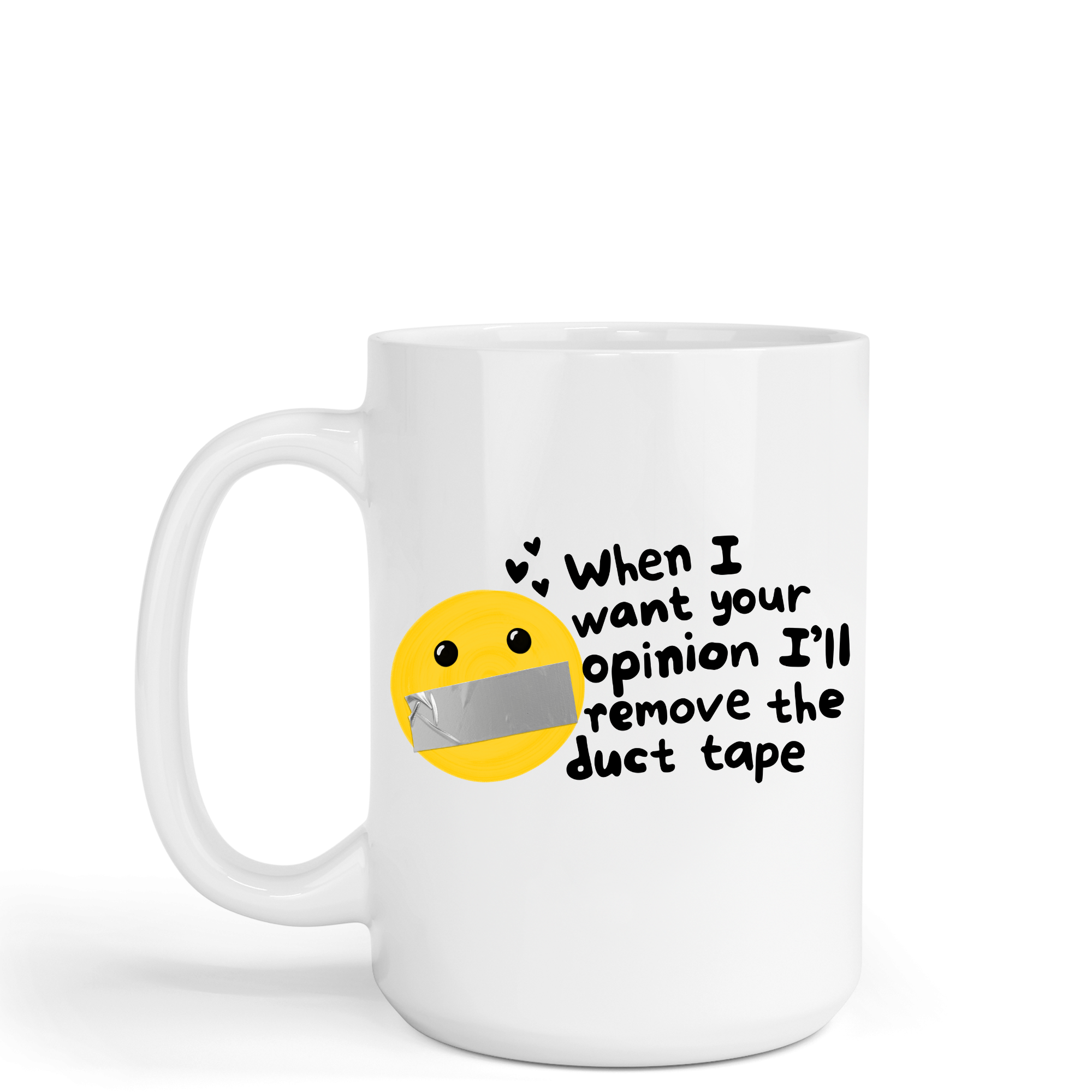 Snarky Duck Tape Smile Face Coffee Mug by Handsome Sam's