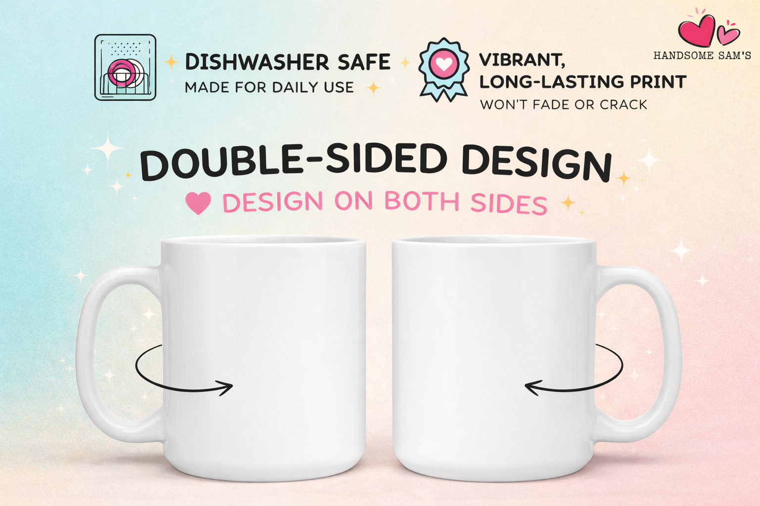 Handsam Sam's Papa Bear Sketchted Design, Ceramic Coffee Mug for Dad, Father's Dad Cup by Handsome Sam