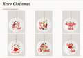 Retro Christmas Ceramic Ornament Collection of 6 | Unpacked Open Stock