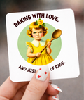 Baking with Love, 3 x 3 Metal Magnet