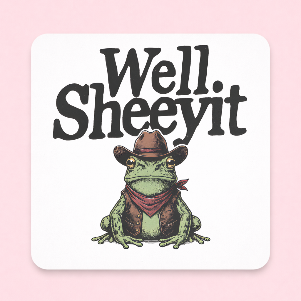 Well Sheeyit Frog, 3 x 3 Metal Magnet