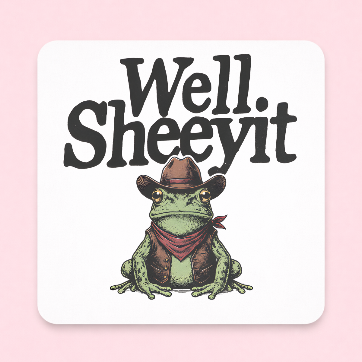 Well Sheeyit Frog, 3 x 3 Metal Magnet