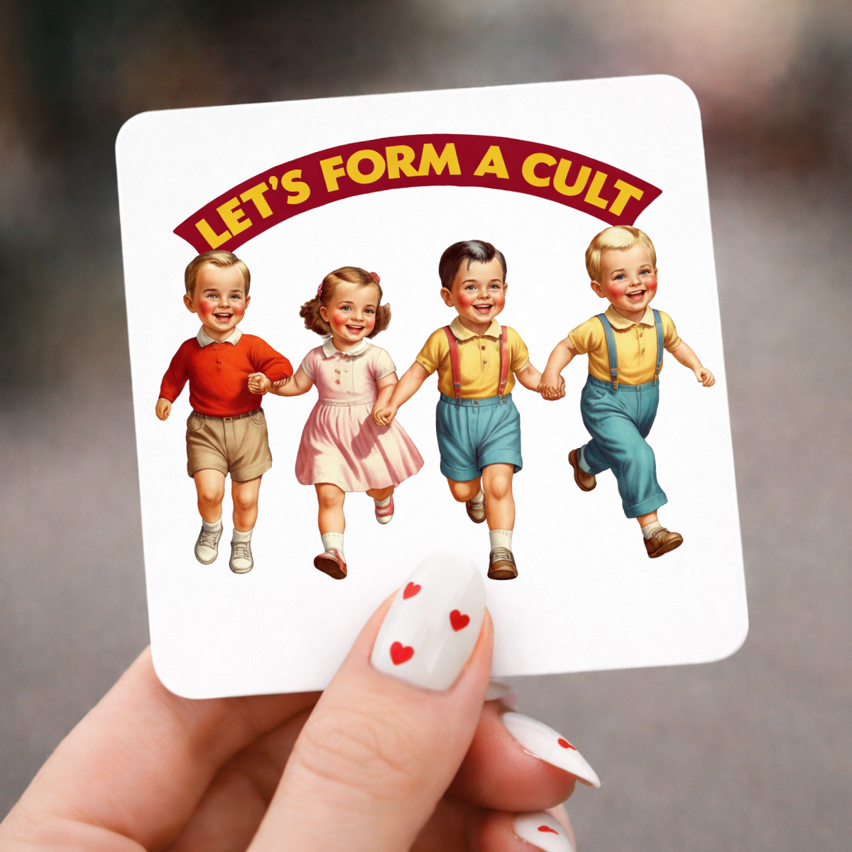 Lets Form a Cult, 3 x 3 Metal Magnet