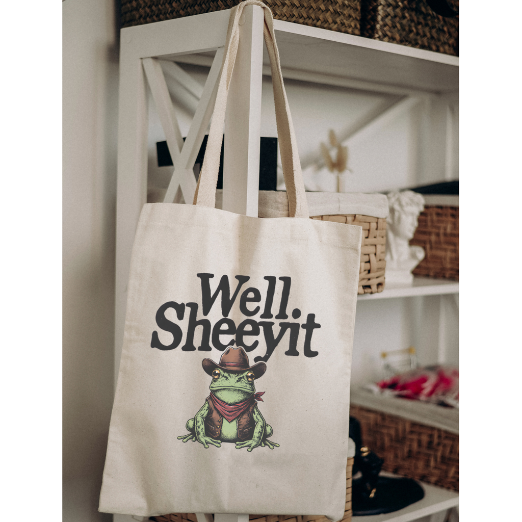 Well Sheeyit, Canvas Tote Bag by Handsome Sam