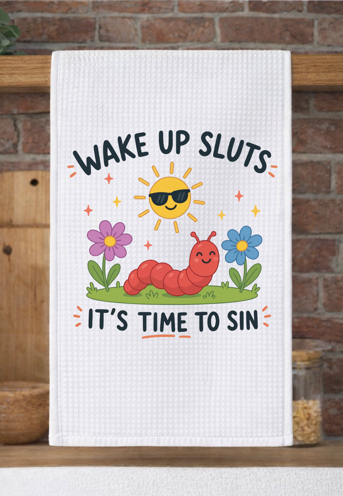 Wake Up It's Time To Tea Towel