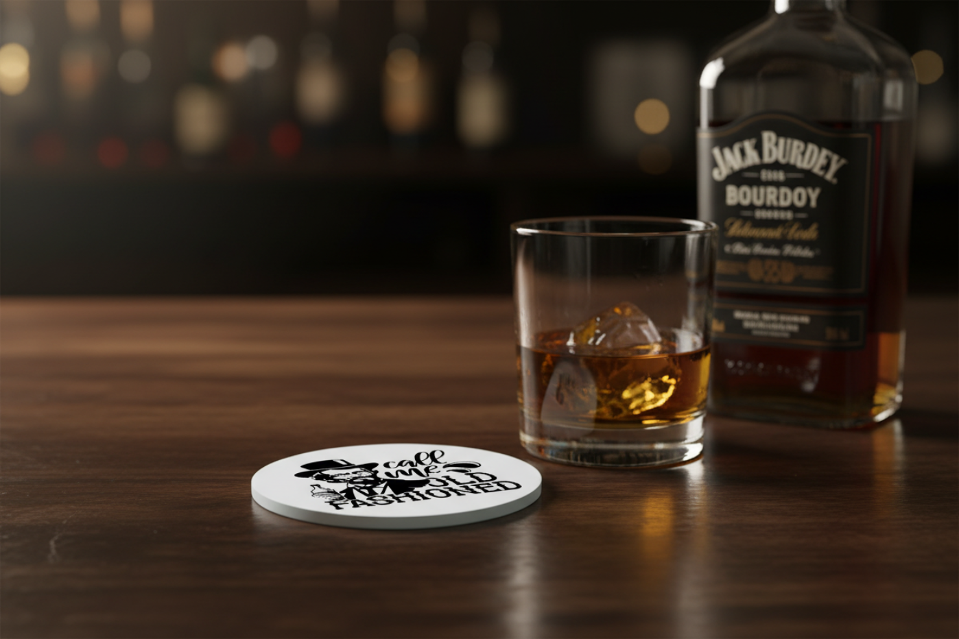 “Call Me Old Fashion" – Bourbon Lover Ceramic Drink Coaster