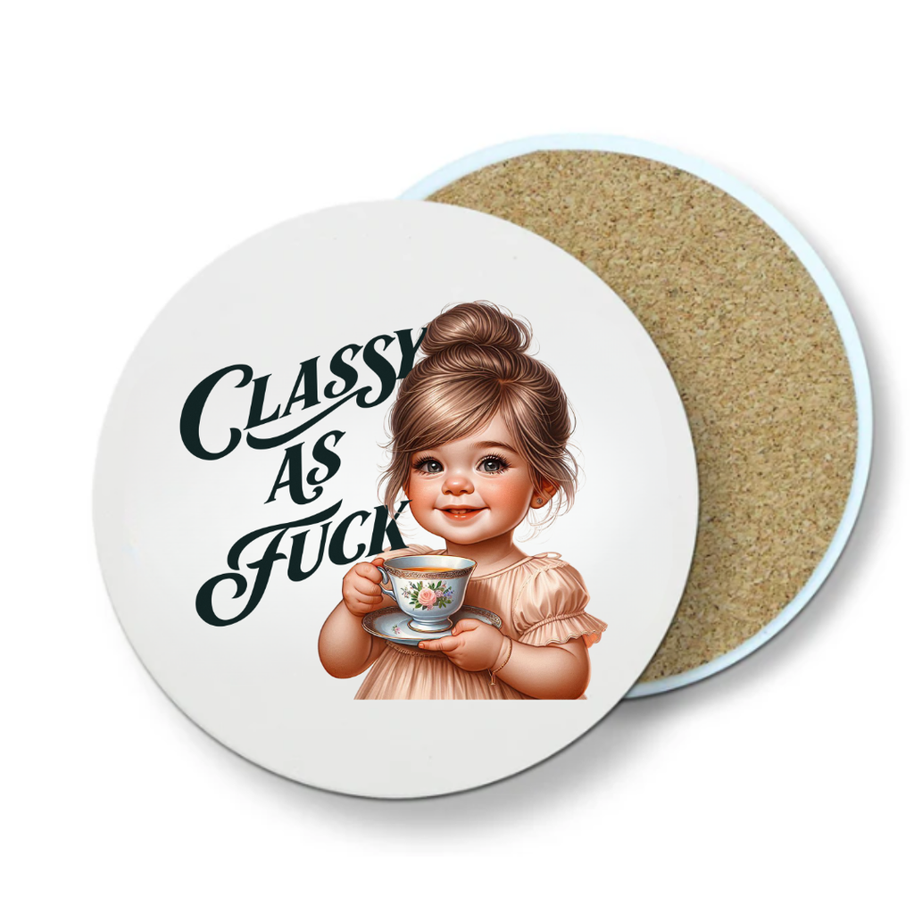 Classy AF Ceramic Coaster Glossy 4x4