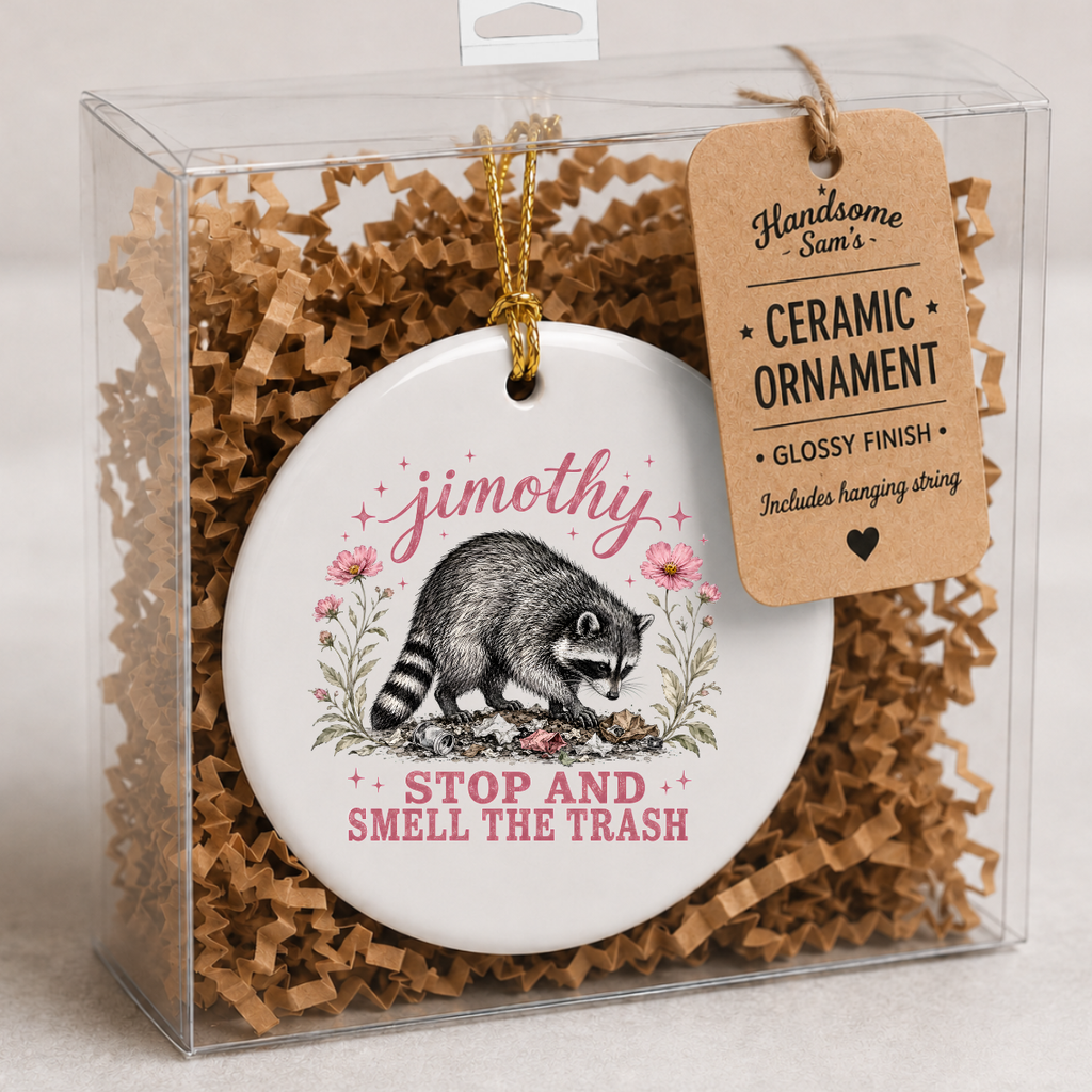 Gift Ceramic Ornament | Jimothy The Racoon