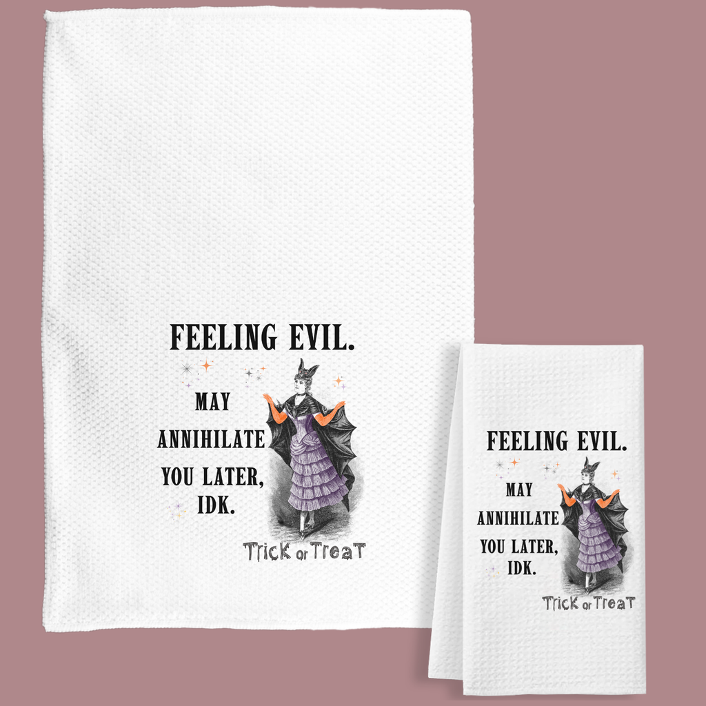 Feeling Evil Halloween Tea Towel Hand Towel Design