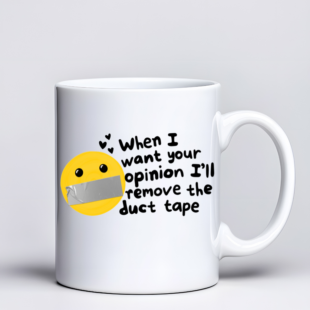 Snarky Duck Tape Smile Face Coffee Mug by Handsome Sam's