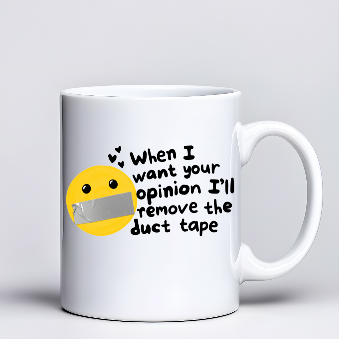 Snarky Duck Tape Smile Face Coffee Mug by Handsome Sam's
