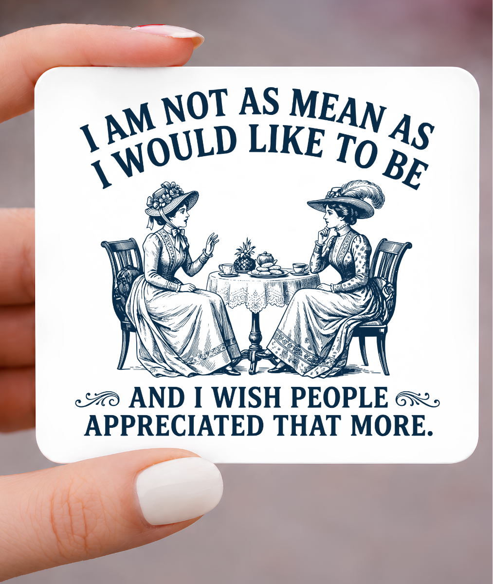 Funny Vintage Ladies, Not as Mean, Magnet, 3x3 Metal
