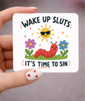 Wake Up, Early Worm Funny Magnet, 3x3 Metal