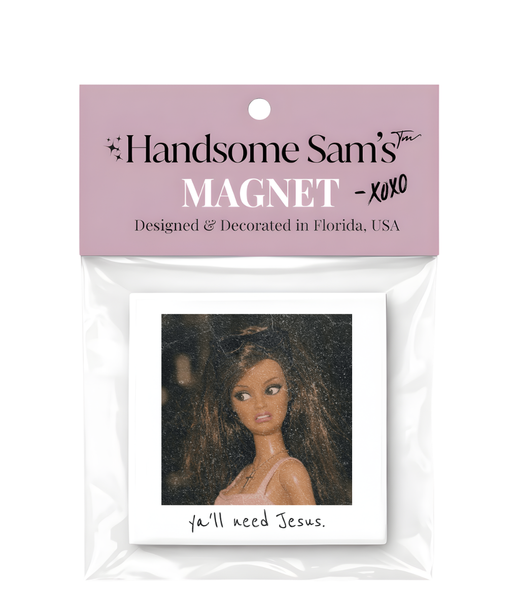 Doll Face Funny Magnet, 3x3 Metal