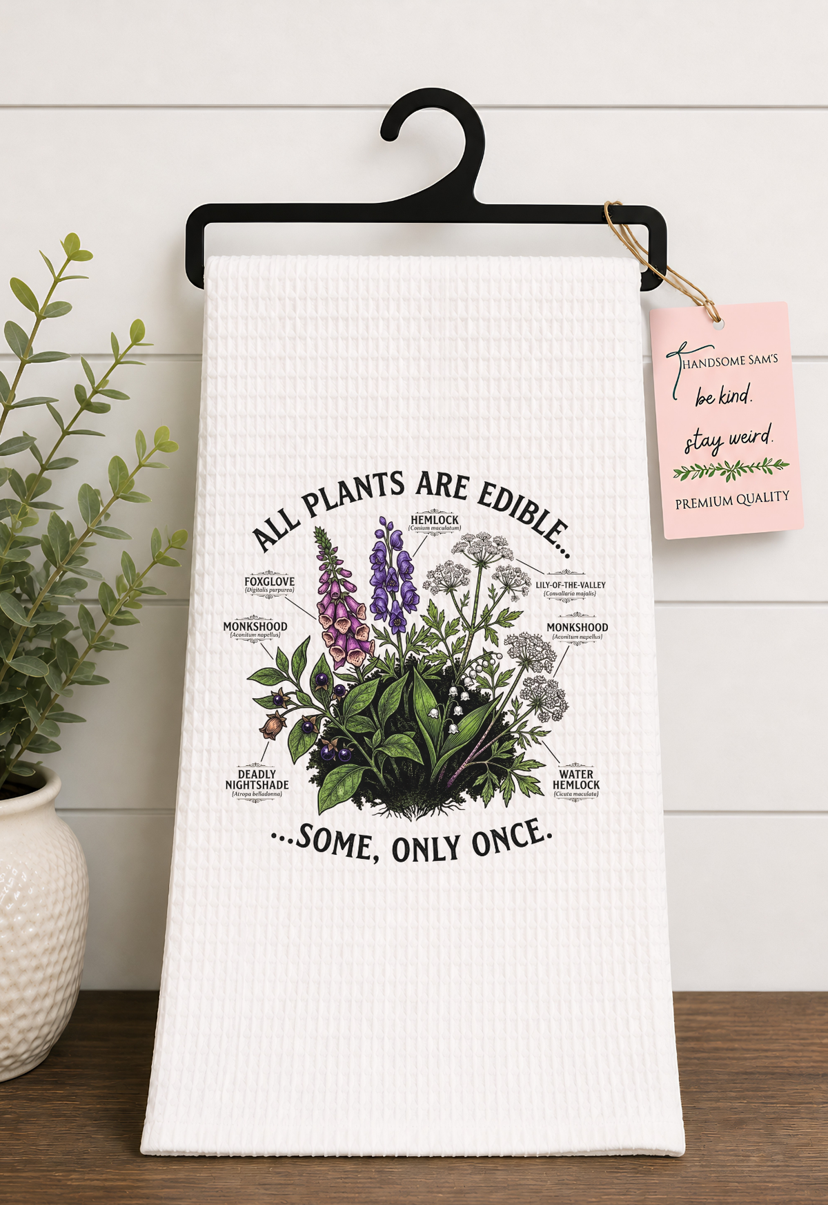 Plants are Edible 16x24 Microfiber Waffle Weave Hand Towel
