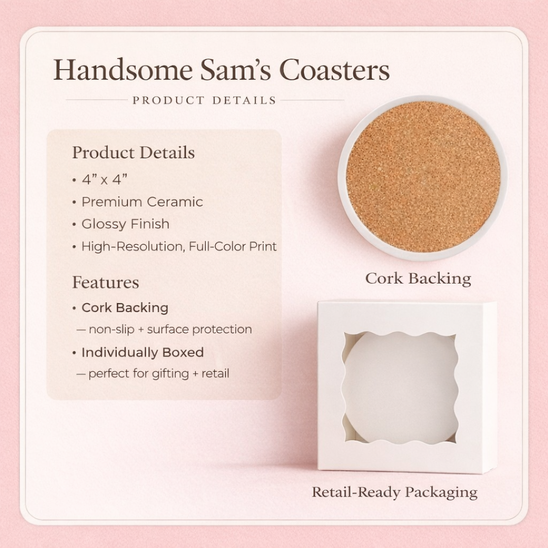 “Bourbon Lover Coaster – Sarcastic Ceramic Drink Coaster