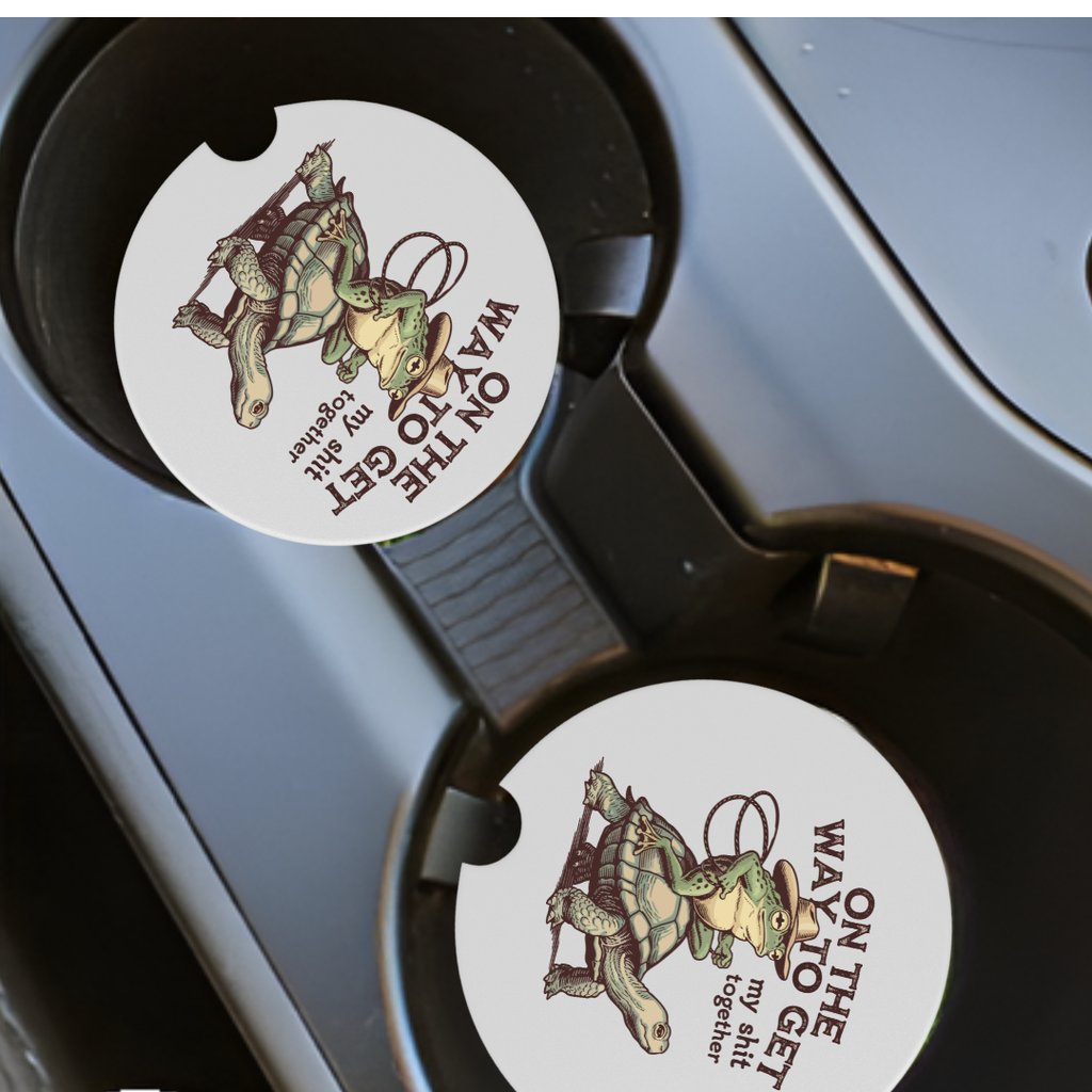 On My Way To... Ceramic Car Coasters Pack of 2 by Handsome Sam