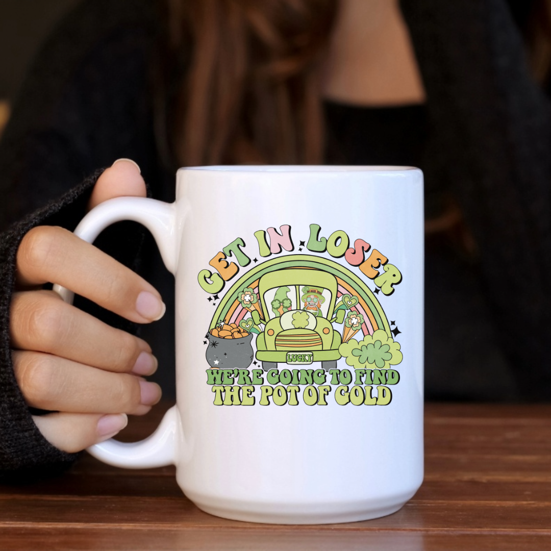Lucky Irish Pot of Gold Ceramic Mug - Dishwasher Safe