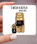 Wish a Bitch Would Not, Grumpy Cat Magnet 3x3 Metal