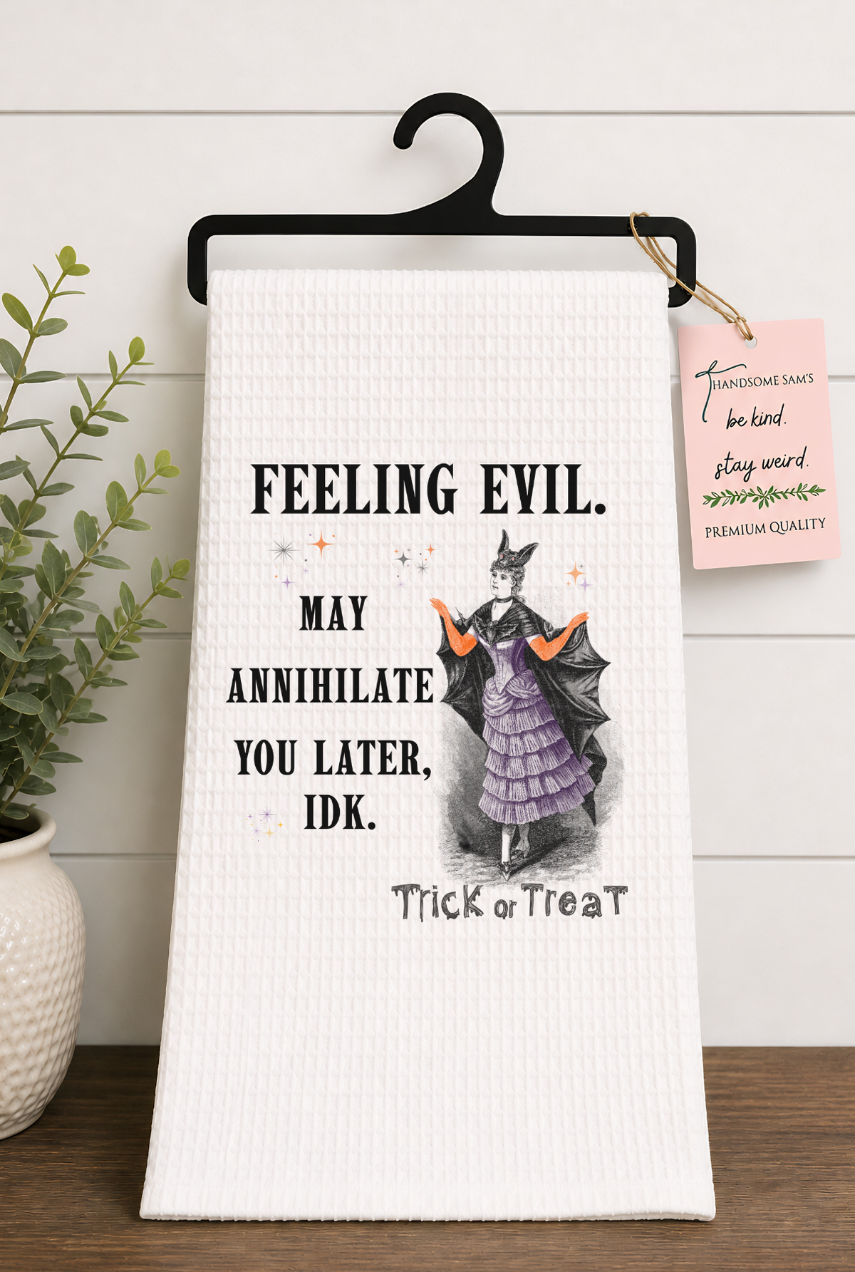Feeling Evil Halloween Tea Towel Hand Towel Design