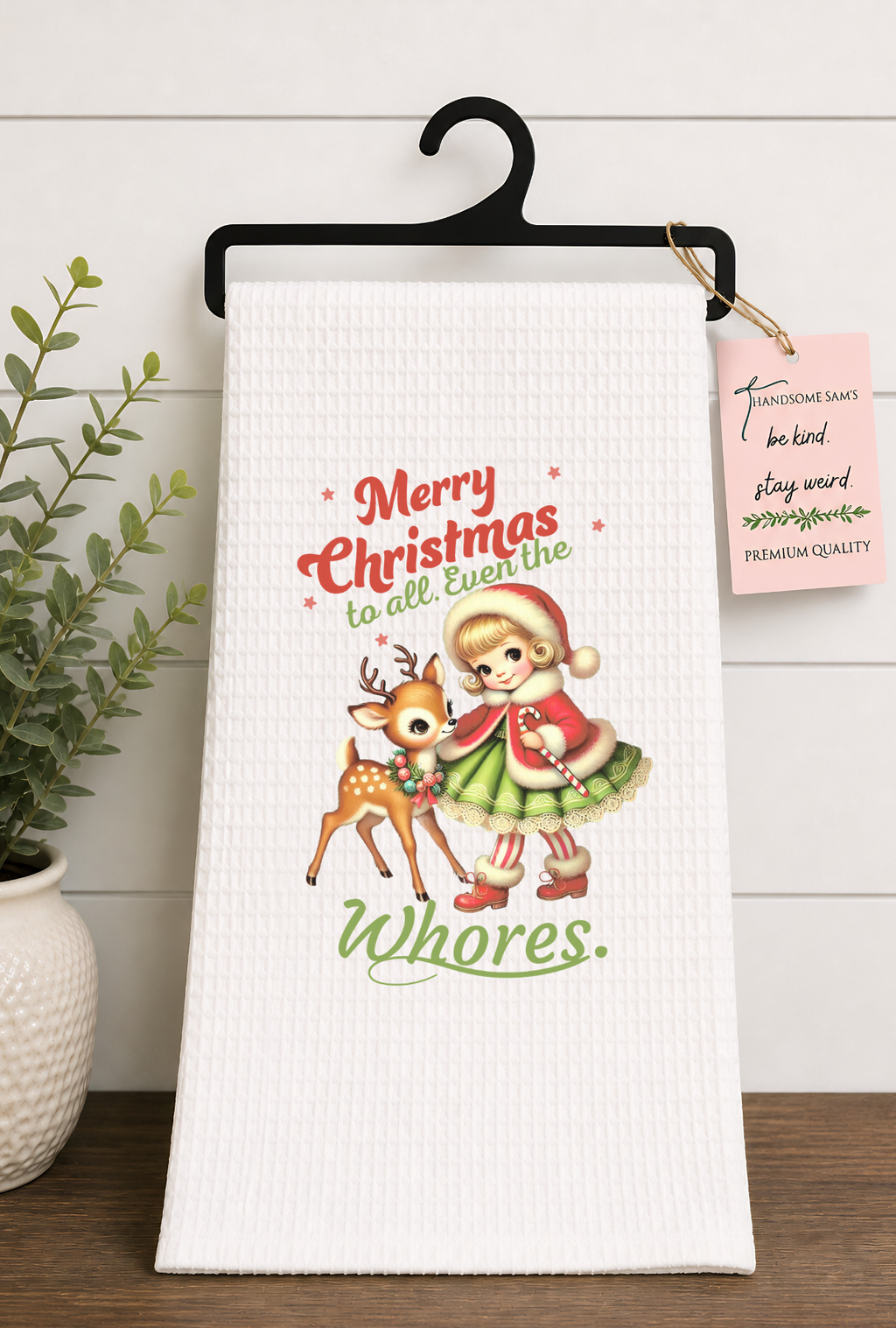 Sarcastic Christmas Girl Tea Towel Hand Towel Design
