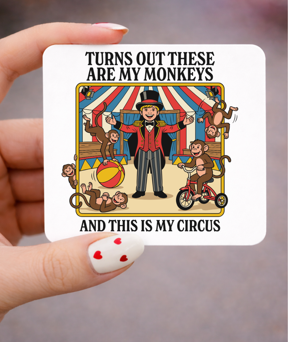 My Circus, My Monkey's Magnet, 3x3 Metal
