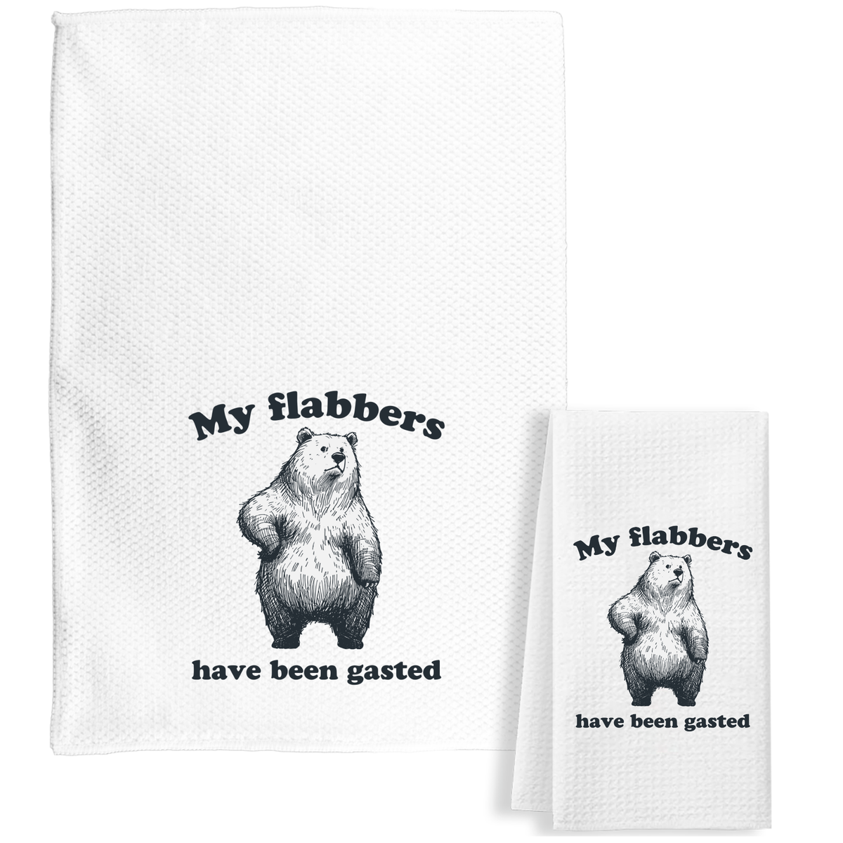 Flabbers Gasted Bear 16x24 Microfiber Waffle Hand Towel