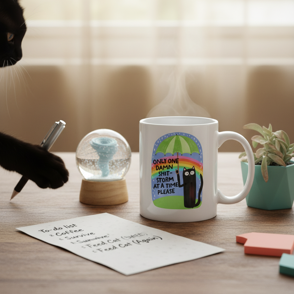 Only One Sh*t Storm  Cat Mug - Dishwasher Safe